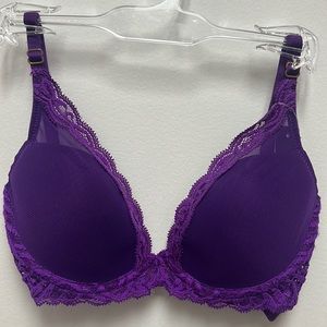 Natori Original "Feathers" plunge bra in Purple Orchid